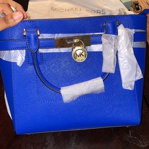 Electric Blue Michael Kors leather tote